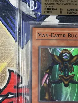 Yugioh BGS 10 Man-Eater Bug LOB-108 1st Edition Super Rare Glossy - Image 2