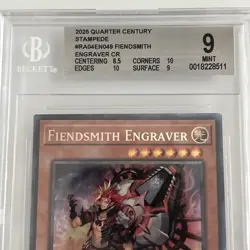 Yugioh! Graded Card Fiendsmith Engraver Collectors Rare RA04-EN049 BGS 9 Mint - Image 3