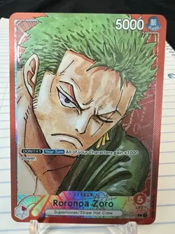 OP01-001 Roronoa Zoro Leader Parallel One Piece Card Collector Display TCG Art - Image 1