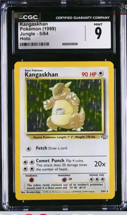 Pokemon TCG Kangaskhan Holo Rare Card Jungle Unlimited Edition 05/64 Eng CGC 9 - Image 1