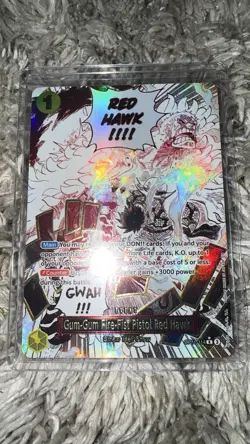 OP11-114🦴Gum-Gum Fire-Fist Pistol Red Hawk One Piece Manga Event Alt Art⚡Fast - Image 1