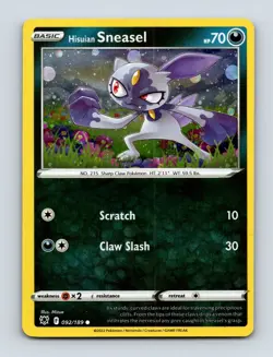 Hisuian Sneasel - (Cosmos Holo) 092/189 Deck Exclusives NM Promo Pokemon Card - Image 1