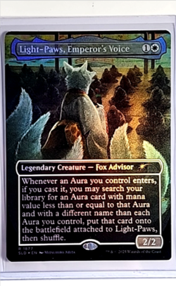 MTG Magic the Gathering Secret Lair Borderless Foil Light Paws Emperor's Voice - Image 1