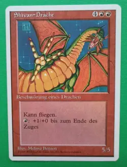 Magic MTG 4th Edition German SHIVAN DRAGON (Shivan-Drache ) Rare 1995! - Image 1