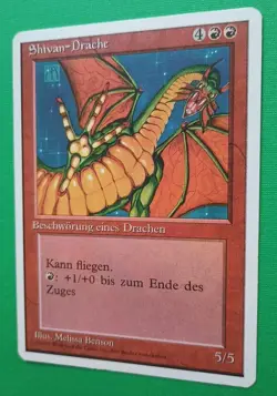 Magic MTG 4th Edition German SHIVAN DRAGON (Shivan-Drache ) Rare 1995! - Image 2