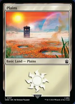1x Plains (197) - Foil MTG Doctor Who NM Magic Foil - Image 1