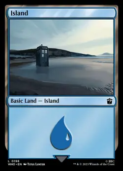 1x Island (198) - Foil MTG Doctor Who NM Magic Foil - Image 1