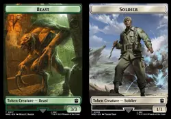 1x Beast (17) // Soldier (8) Token - Foil MTG Doctor Who NM Magic Foil - Image 1