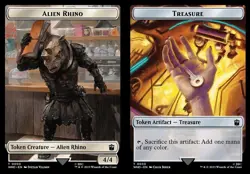 1x Alien Rhino (3) // Treasure (30) Token - Foil MTG Doctor Who NM Magic Foil - Image 1