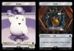 1x Alien (2) // Clue (23) Token - Foil MTG Doctor Who NM Magic Foil - Image 1