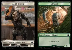 1x Alien Rhino (3) // Mutant (18) Token - Foil MTG Doctor Who NM Magic Foil - Image 1