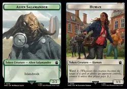 1x Alien Salamander (16) // Human (6) Token - Foil MTG Doctor Who NM Magic Foil - Image 1