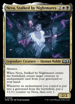1x Neva, Stalked by Nightmares MTG Wilds of Eldraine NM Magic Regular - Image 1