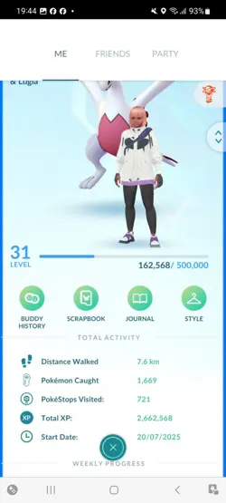 Pokemon Go (Stage 31) Shiny Legendary Lugia ( 3 Shinys ) - Image 1