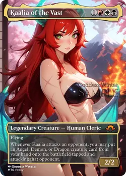 MTG - Kaalia of the Vast - Fanart Borderless Style - EDH / Playtest - Image 1