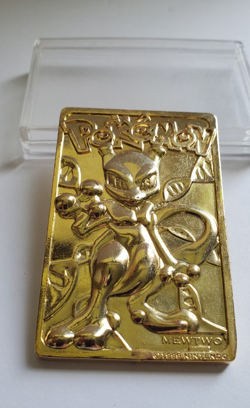 1999 Pokemon 23K Gold Plated Mewtwo Trading Card Burger King Limited Edition - Image 1