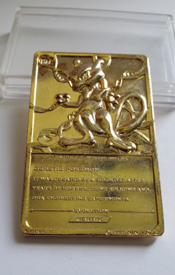 1999 Pokemon 23K Gold Plated Mewtwo Trading Card Burger King Limited Edition - Image 2