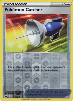 Pokemon Catcher Reverse Holo Uncommon SWSH01: Sword & Shield Base Set 175/202 NM - Image 1