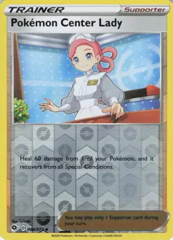 Pokemon Center Lady Reverse Holo Uncommon Champion's Path 60/73 NM - Image 1