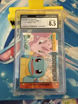 1999 Pokemon Japanese Bandai Carddass Vending Squirtle Vs Nidorino CGC 10 - Image 1