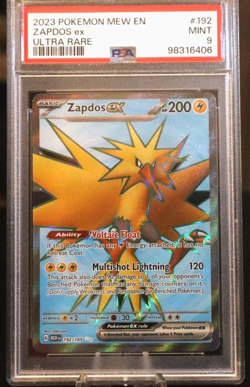 2024 Pokemon TCG 151 #192 Zapdos ex Ultra Rare PSA Mint 9 - Image 1