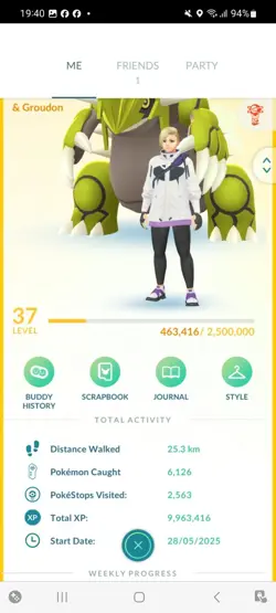 Pokemon Go (Stage 37) Shiny Legendary Groudon ( 25 Legendarys ) - Image 1