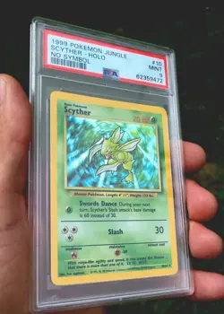 [PSA 9] Mint Pokemon 1999 Unlimited Holo Scyther Jungle No Symbol Error #10 Rare - Image 1