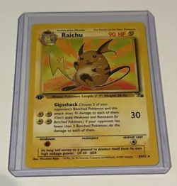 Raichu 29/62 Rare Pokemon TCG Card Fossil 1st Edition - Lightly Played Non Holo - Image 1