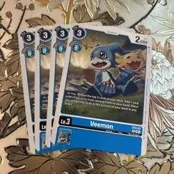 Digimon Card Game Playset ST9-02 (Demo Deck Reprint) 4x Veemon Blue Uncommon - Image 1