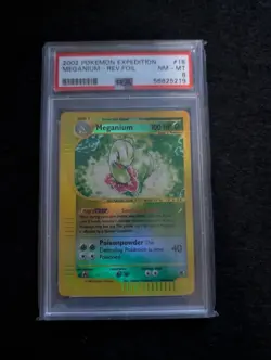 Meganium 18 Psa 8 Reverse Holo Expedition Graded Pokemon Card - Image 1