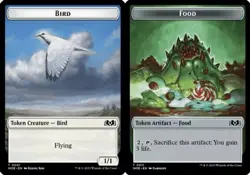 1x Bird (1) // Food (11) Token - Foil MTG Wilds of Eldraine NM Magic Foil - Image 1