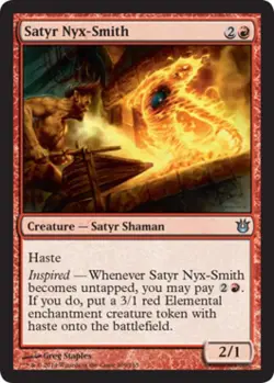Satyr Nyx-Smith -Foil Medium Play MTG Born of the Gods - Image 1
