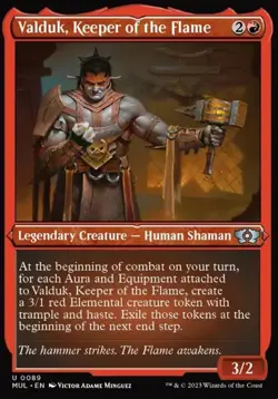1x (89) Valduk, Keeper of the Flame - ETCHED FOIL MTG March of the Machine Multi - Image 1