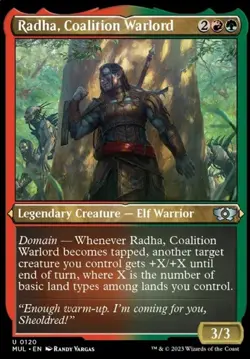 1x (120) Radha, Coalition Warlord - ETCHED FOIL MTG March of the Machine Multive - Image 1