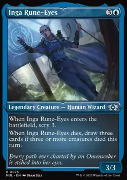 1x (75) Inga Rune-Eyes - ETCHED FOIL MTG March of the Machine Multiverse Legends - Image 1