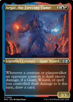 1x (96) Aegar, the Freezing Flame - ETCHED FOIL MTG March of the Machine Multive - Image 1