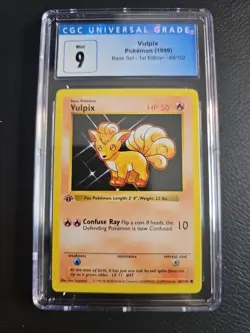 CGC 9 Pokemon Vulpix Base Set 1st Edition Shadowless 68/102 - Image 1