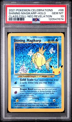 POKEMON PSA 10 2022 Celebrations Shining Magikarp 66/64 Holo *7674 - Image 1