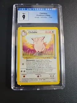 Graded CGC 9 CLEFABLE #17 1999 Pokemon Jungle EX - MT - Image 1