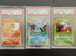 2000 Pokemon Neo Japanese Holo Set Feraligatr Typhlosion Meganium PSA 9 - Image 1