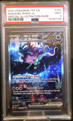 2024 Pokemon TCG Temporal Forces #205 WALKING WAKE ex S.I.R. PSA Mint 9 - Image 1