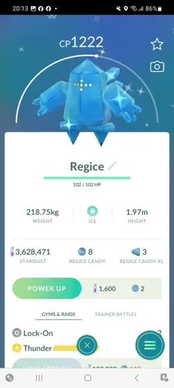 Pokemon Go Legendary Shiny Regice - Image 1