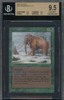 MTG Limited Edition Alpha 1993 War Mammoth BGS 9.5 QUAD PLUS - Image 1