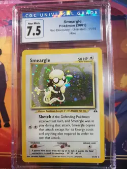 CGC 7.5 Smeargle 2001 Neo Discovery 11/75 Holo SWIRL Pokemon Card psa - Image 1