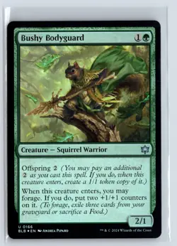 FOIL Bushy Bodyguard Bloomburrow Uncommon - MTG Magic the Gathering Card - Image 1