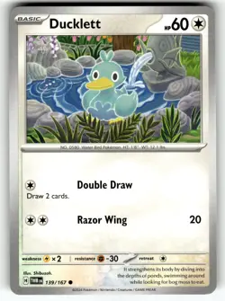 Pokemon Twilight Masquerade Card 139/167 Ducklett - Image 1
