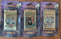 HARRY POTTER 2001 BOOSTER 3 PACK LOT NEW SEALED Trading Card Game VHTF - Image 1