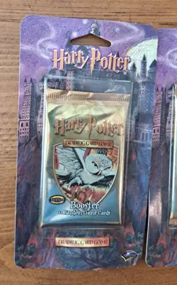 HARRY POTTER 2001 BOOSTER 3 PACK LOT NEW SEALED Trading Card Game VHTF - Image 2
