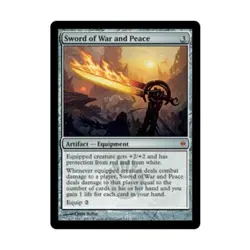 WOTC MtG New Phyrexia Sword of War and Peace (MR) EX - Image 1