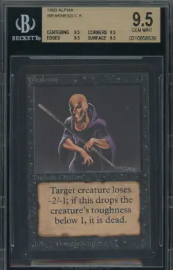 Alpha Weakness BGS 9.5 QUAD GRADED MTG - Image 1
